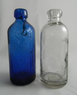 Appraisal: Soda bottles Soda- cobalt marked 'J A Lomax Charles Place