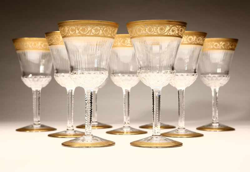 Appraisal: A set of eight St Louis 'Thistle Gold' gilt clear