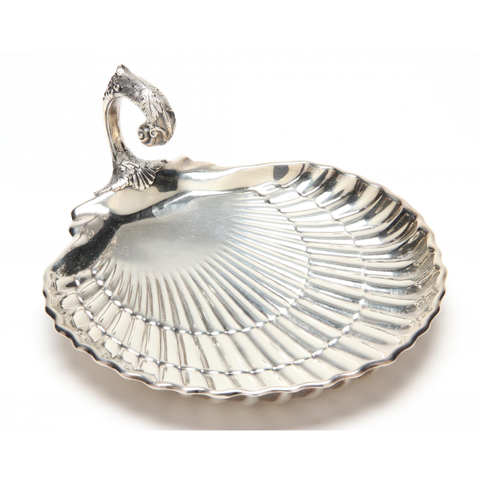 Appraisal: Gorham Sterling Silver Shell Dish with grape vine motif applied