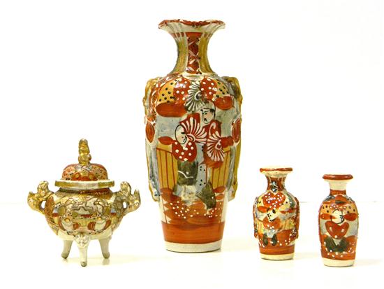 Appraisal: Japanese Satsuma th C four pieces including one tall vase