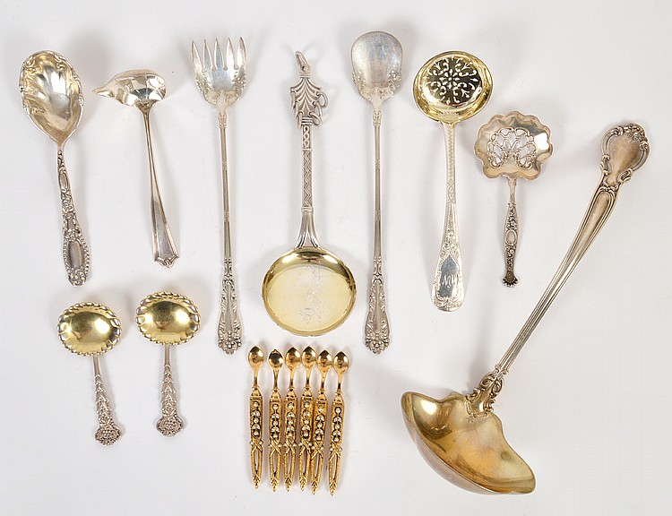 Appraisal: GROUP OF MISCELLANEOUS SERVING UTENSILSMostly th Century All marked Comprising