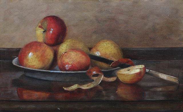 Appraisal: TH CENTURY SCHOOLStill life - A shallow dish with apples