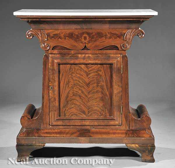 Appraisal: An American Late Classical Carved Mahogany Mixing Table mid- th