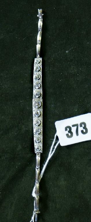 Appraisal: An Art Deco diamond lined bracelet set with milligram diamond