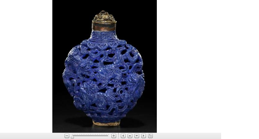 Appraisal: Chinese blue glazed molded porcelain snuff bottleearly th century