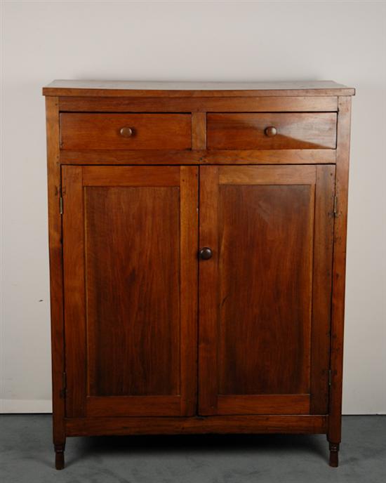 Appraisal: A Walnut Country Sheraton Jelly Cabinet c having two chamfered