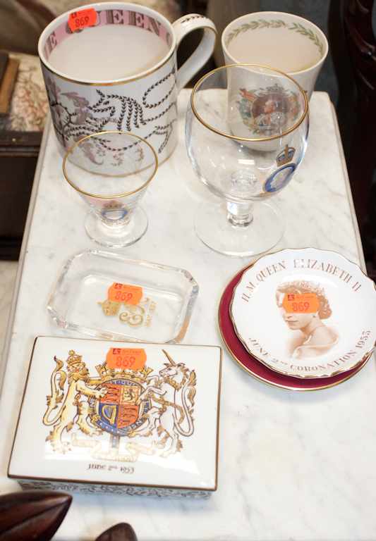 Appraisal: Eight assorted china and glass articles dealing with the coronation