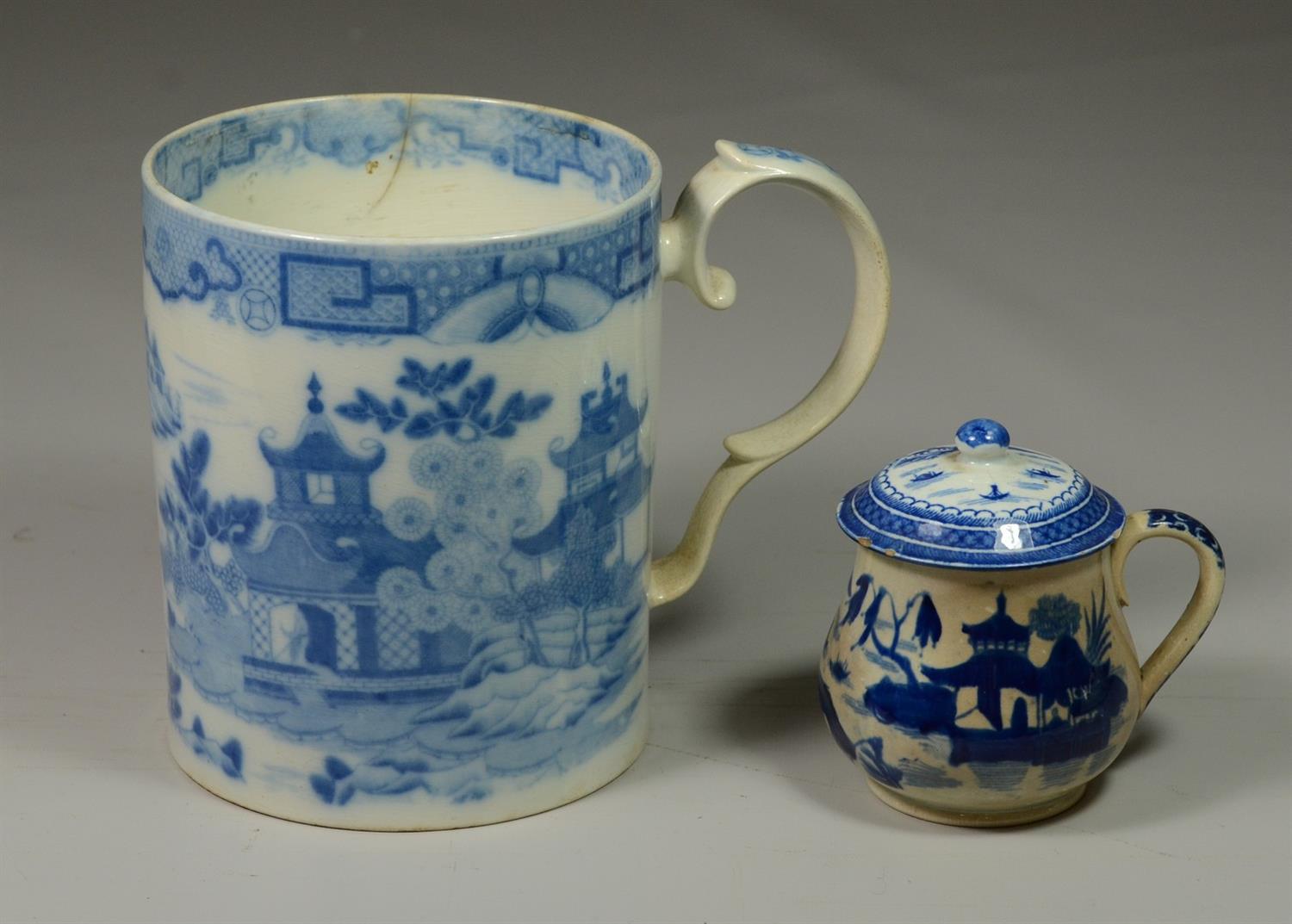 Appraisal: Two Pieces English Soft Paste to include tankard mug with