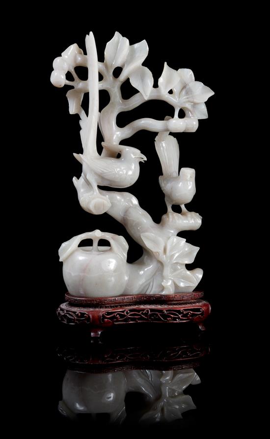 Appraisal: Sale Lot A Jade Carving the grey stone carved depicting