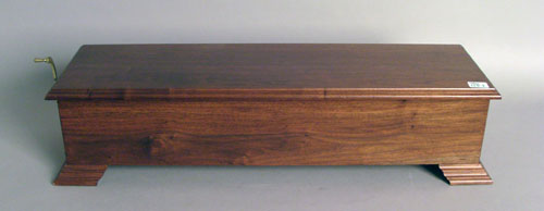 Appraisal: Swiss cylinder music box late th c re-cased in walnut