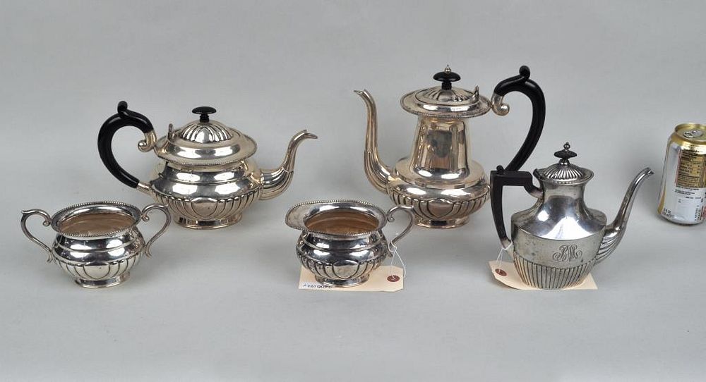 Appraisal: Sterling Pc Tea Coffee Service Chocolate Pot comprising sugar creamer