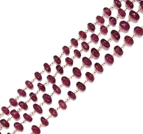 Appraisal: A pink tourmaline necklace mounted in eighteen karat gold length