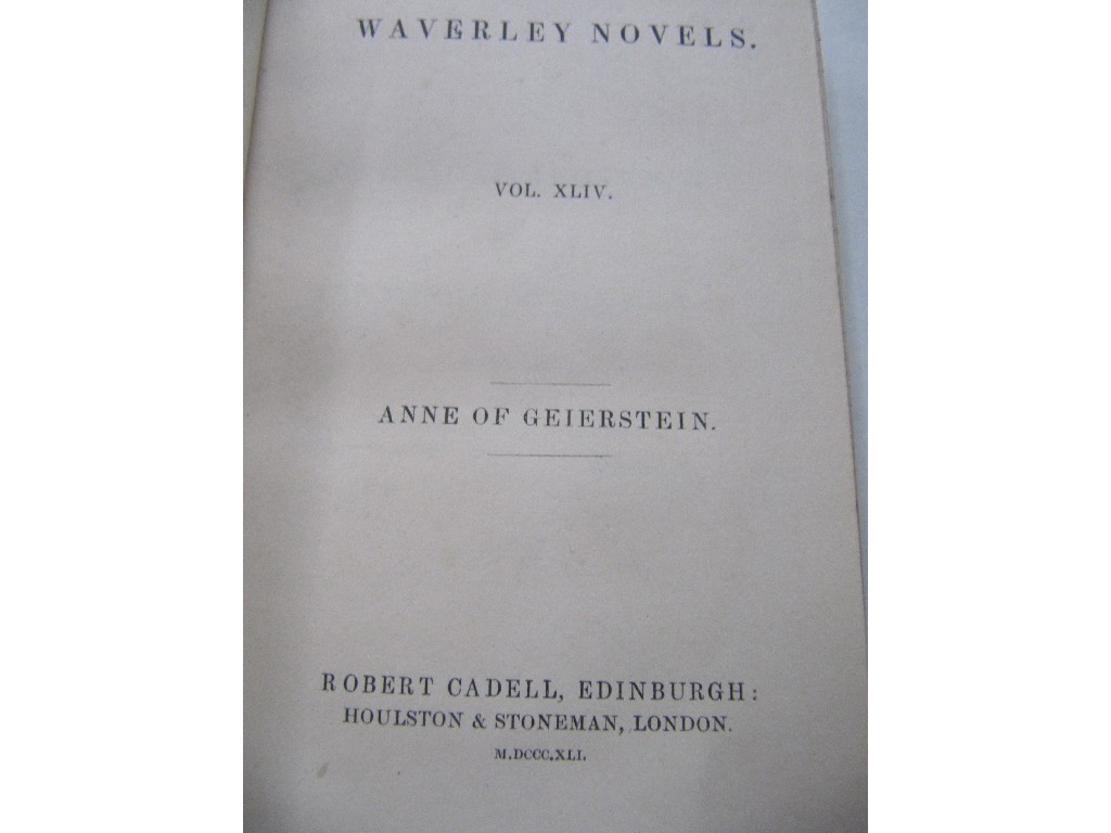 Appraisal: Part set of leather bound Waverley novels dated