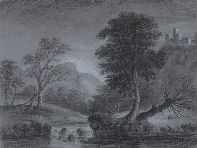 Appraisal: CIRCLE OF DR THOMAS MONRO - River landscape with figures