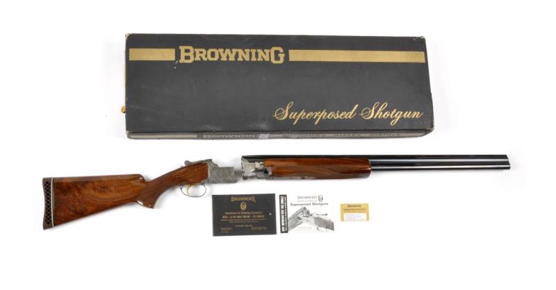 Appraisal: Boxed Belgium Browning Superposed Shotgun Serial This is the Lightning