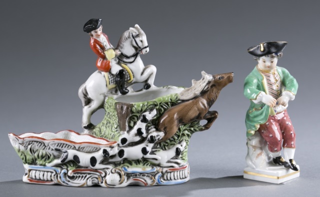 Appraisal: Two Pieces of German Porcelain Including Meissen figure of a