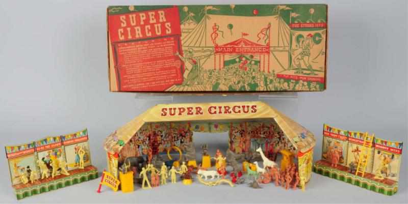 Appraisal: Tin Litho Marx Super Circus Play Set American Nice lithography