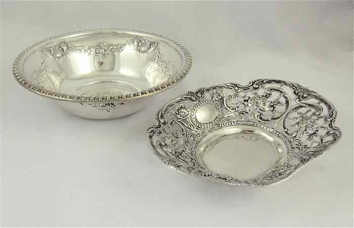 Appraisal: TWO SILVER BOWLS Ellmore Silver Co sterling bowl pattern ''D