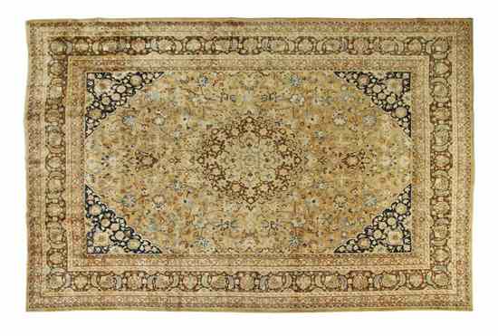 Appraisal: A Persian Mashed Carpet having a foliate center medallion surrounded