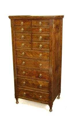 Appraisal: A late Victorian stained deal Wellington chest of four short