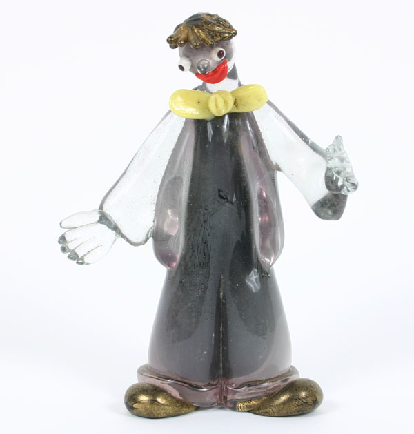 Appraisal: Early Barbini Murano art glass clown with striated interior design