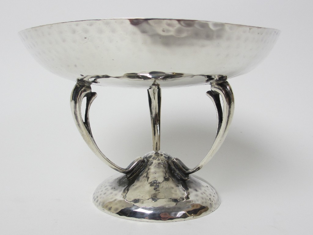 Appraisal: An Arts and Crafts hammered silver tazza by George Edwards