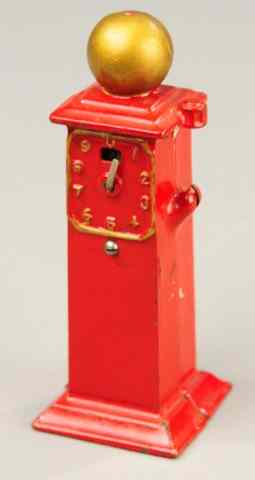 Appraisal: GAS PUMP STILL BANK Arcade cast iron painted in red