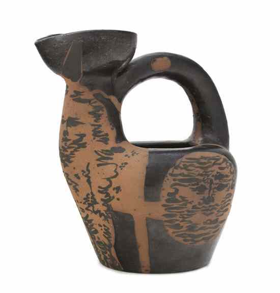 Appraisal: Pablo Picasso Spanish - Centaur and Face red earthenware pitcher