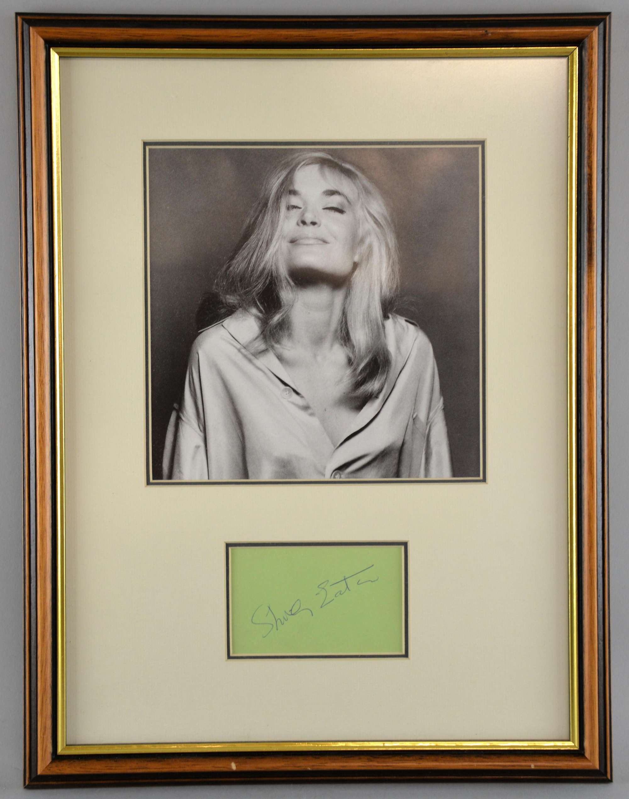 Appraisal: Shirley Eaton autograph mounted underneath a black white photo of