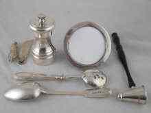 Appraisal: Silver A pepper mill dessert spoon London candle douter butter