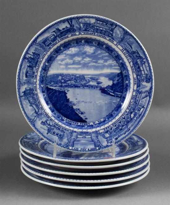 Appraisal: Six Baltimore Ohio Railroad china luncheon plates first quarter- th