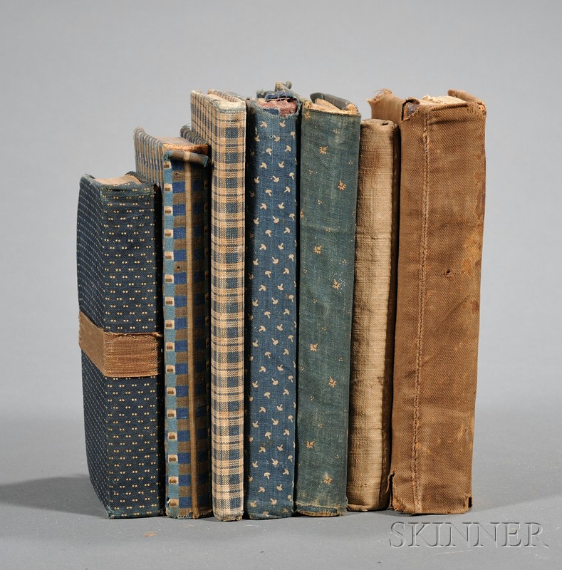 Appraisal: Seven Cloth-covered Books America late th century five with woven