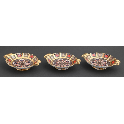 Appraisal: Three Royal Crown Derby Imari pattern sweetmeat dishes and on