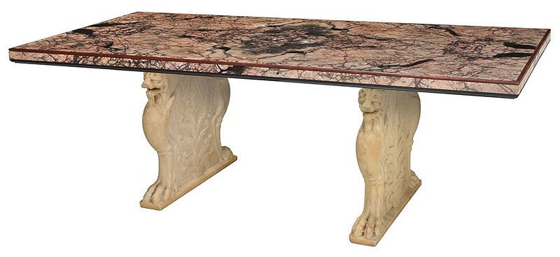 Appraisal: Fine Renaissance Style Carved Marble Dining Table Italian th th