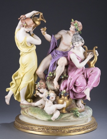 Appraisal: Giuseppe G Cappe Calle Italian Porcelain Figures Capo-di-Monte style ca