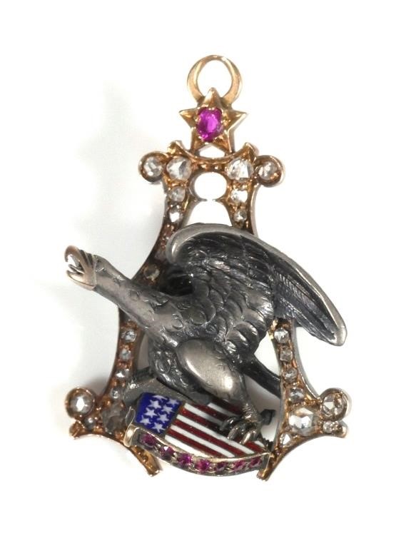 Appraisal: Anheuser Busch salesman's pendant from the early days of Budweiser