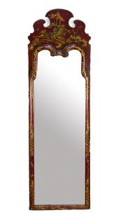 Appraisal: A TH CENTURY QUEEN ANNE STYLE CHINOISERIE PIER MIRROR A