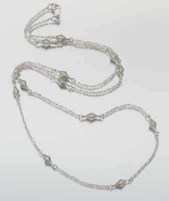 Appraisal: A White Gold and Diamond Necklace k white gold chain