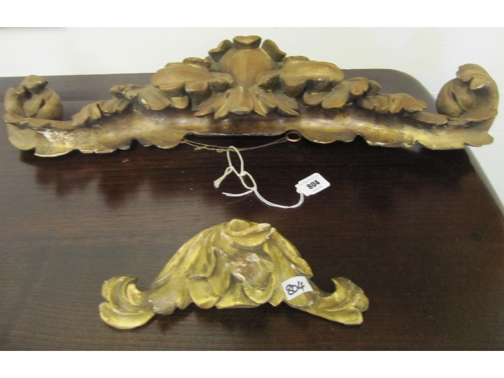 Appraisal: Two antique gilt wall brackets