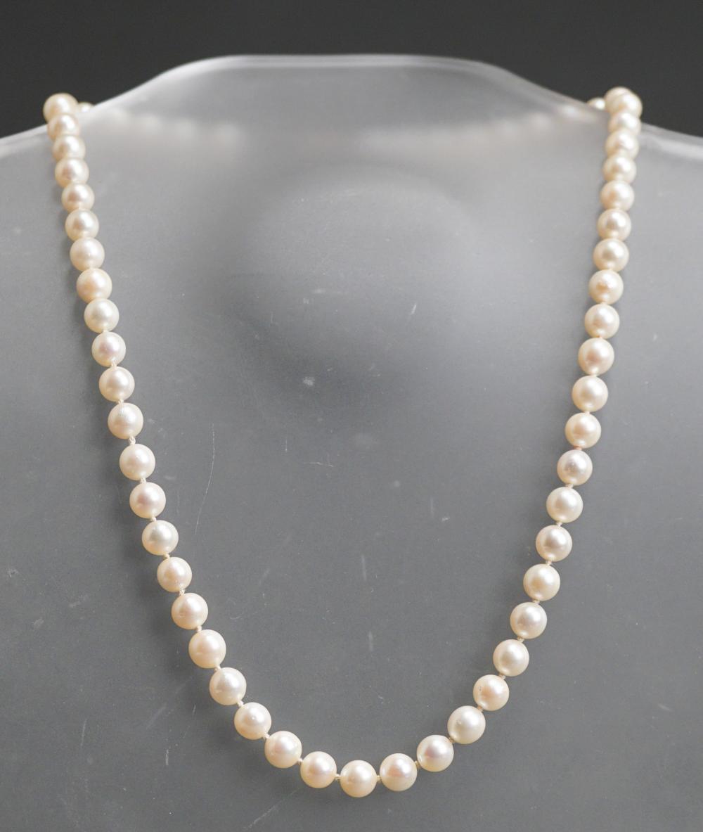 Appraisal: -Karat Yellow-Gold and Pearl Necklace Pearls measuring approx mm L