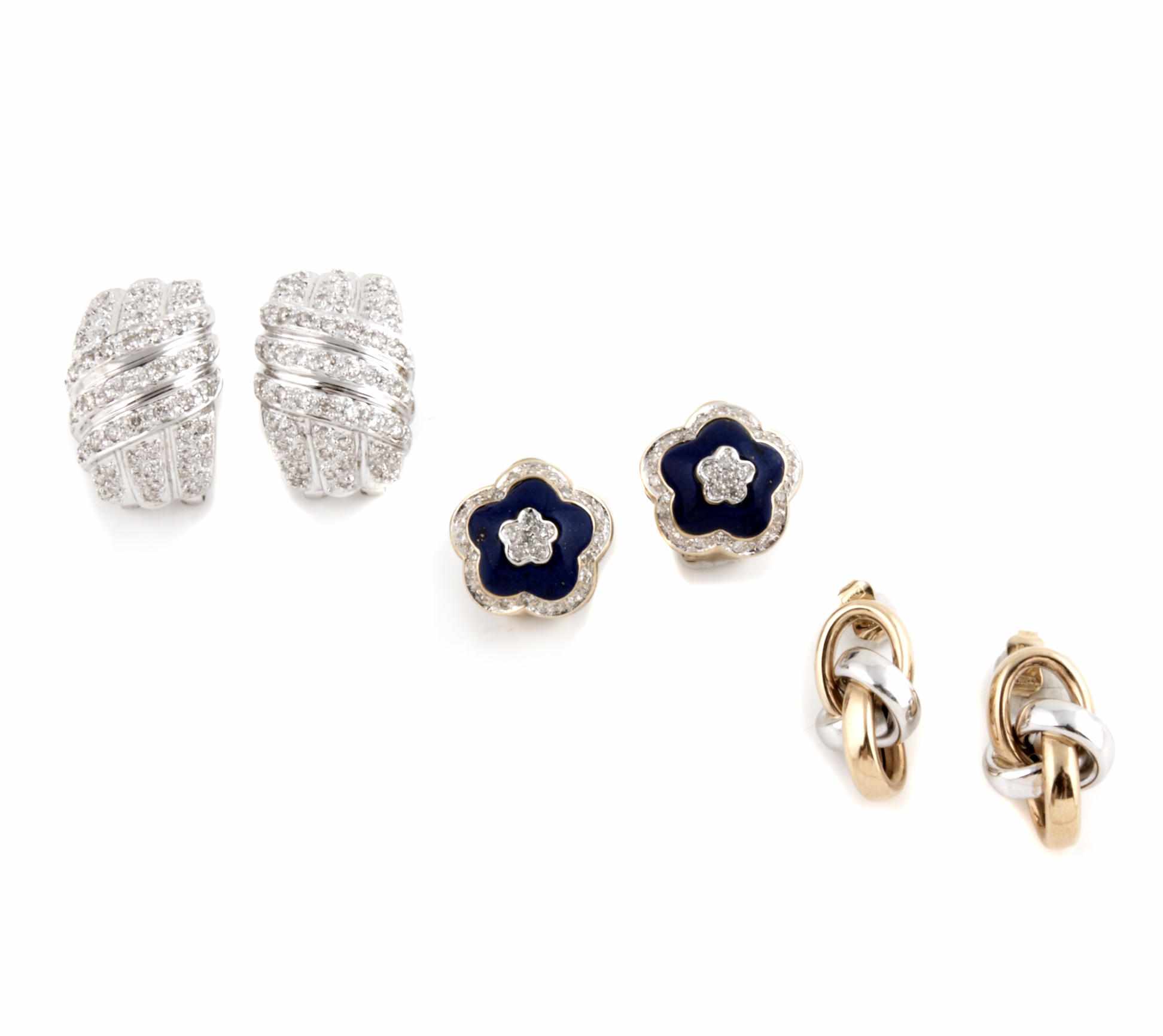 Appraisal: A collection of blue enamel diamond k and k gold