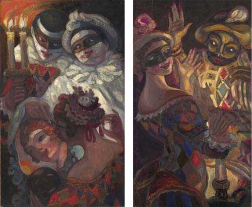 Appraisal: SUDEIKIN SERGEI IURIEVICH Russia Pair of works Cabaret and Masquerade