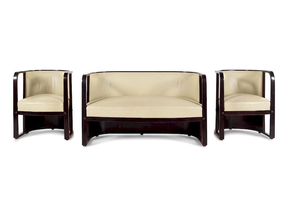 Appraisal: Josef Hoffman Austrian - Pair of Armchairs with Settee Model