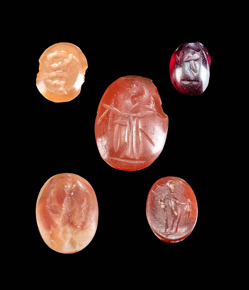 Appraisal: Lot of Roman Carnelian Garnet Intaglios First Time At Auction