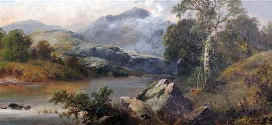 Appraisal: Thomas Stanley Barber fl - oil on canvas River landscape