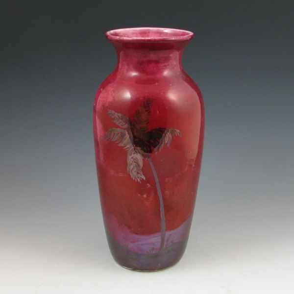 Appraisal: Weller Lamar scenic vase in red and black Unmarked although