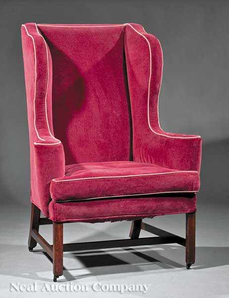 Appraisal: A George III Mahogany Wing Chair late th c tall