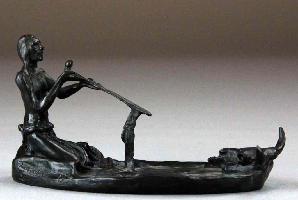 Appraisal: Charles Marion Russell Bronze SculptureTitle ''Smoking with the Spirit of