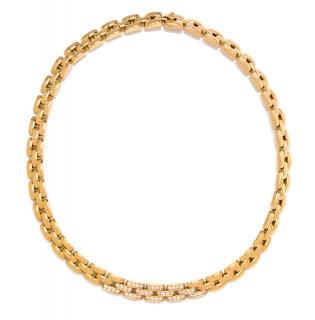 Appraisal: An Karat Yellow Gold and Diamond Maillon Panthere Necklace Cartier