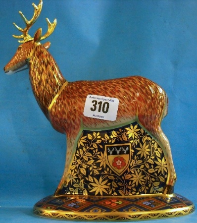 Appraisal: Royal Crown Derby Paperweight The Goviers Heraldic Derbyshire Stag with